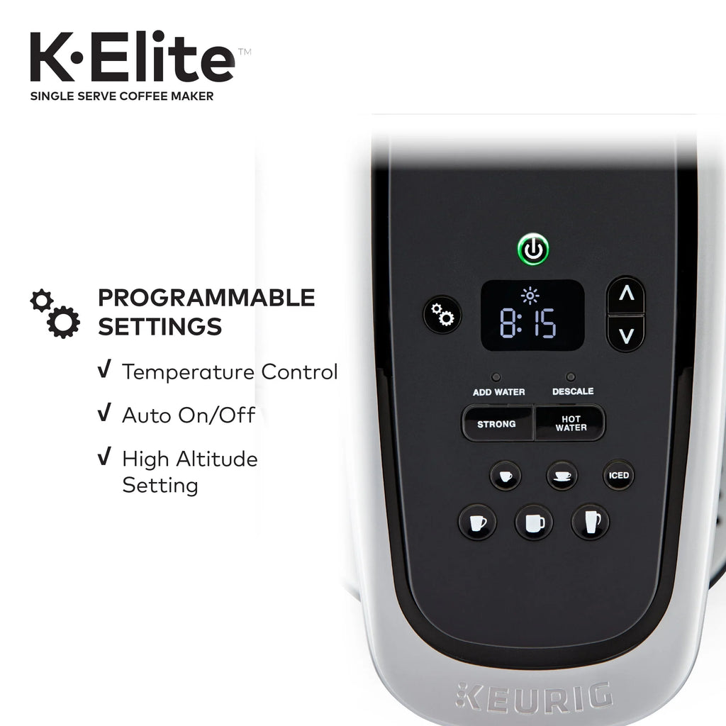 Keurig K-Elite Single-Serve K-Cup Pod Coffee Maker, Brushed Silver E378947