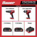 BAUER 20V, 2-Tool Cordless Drill and Impact Driver Kit with (2) 1.5 Ah Batteries and Charger