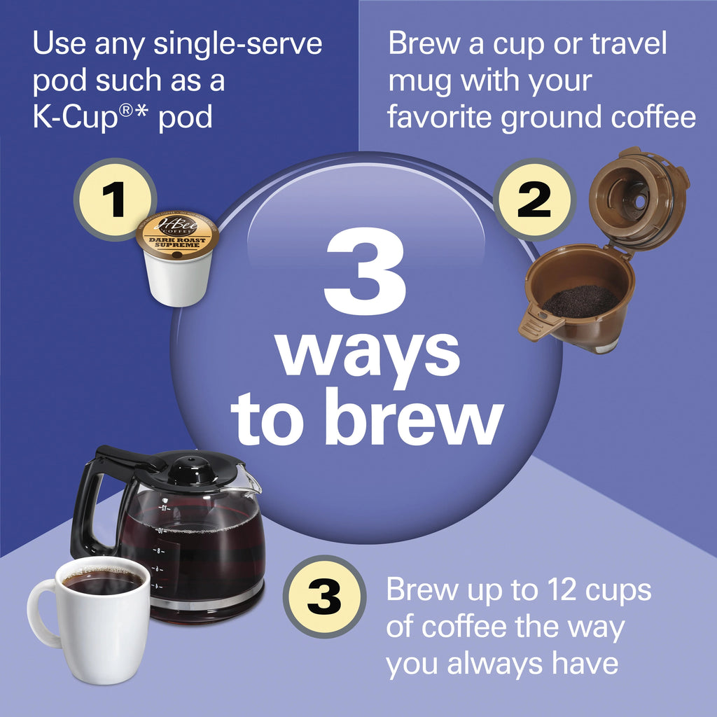 Hamilton Beach FlexBrew Trio Coffee Maker, Single Serve or 12 Cups, Black O620103