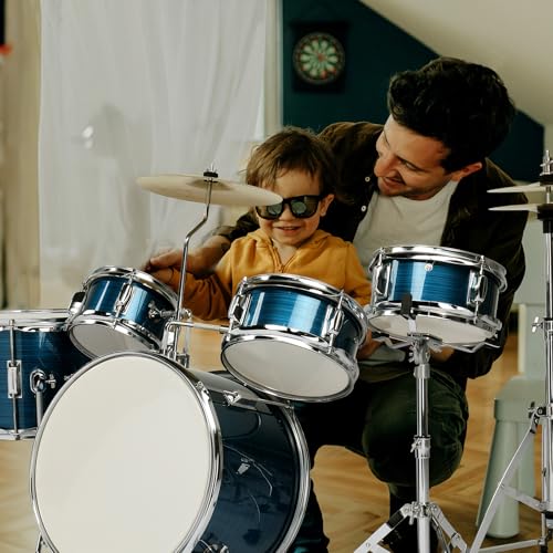 Ktaxon 5-Piece Junior Drum Set with Throne, Pedal & Drumsticks, Black Y61267