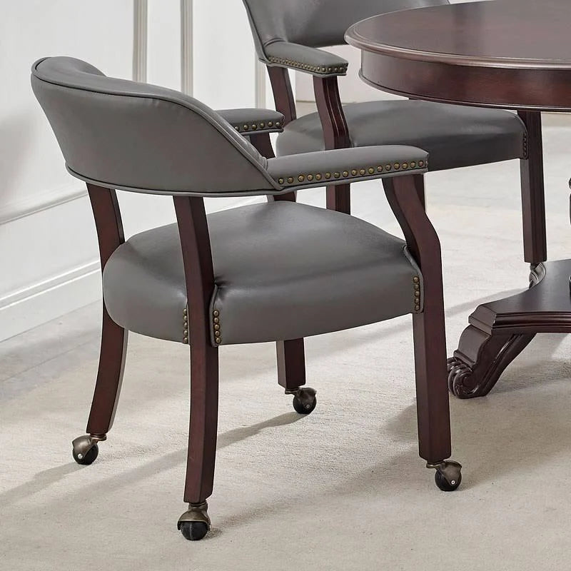 Steve Silver Tournament Gray Arm Chair with Casters J390