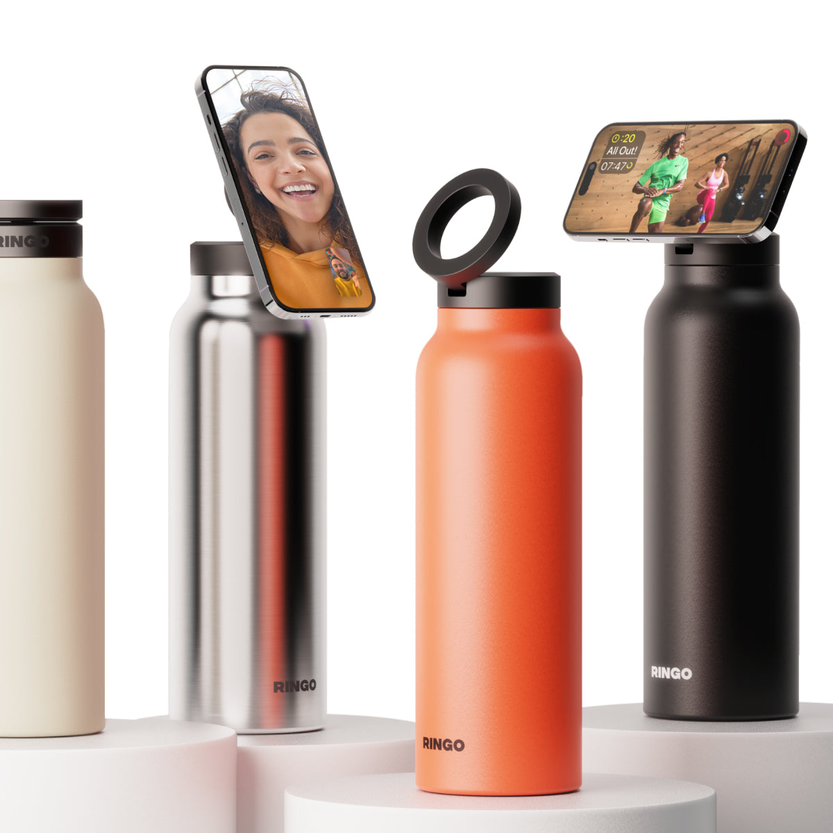 Ringo Water Bottle with Magnetic Booster Ring D7956