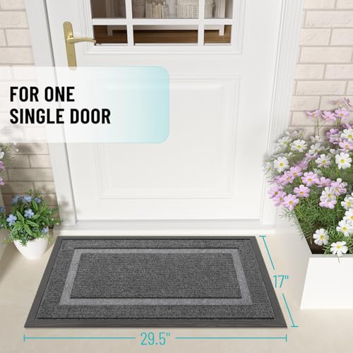 OLANLY Front Door Mat Indoor Outdoor Entrance, Waterproof, 36x24, Black P2970