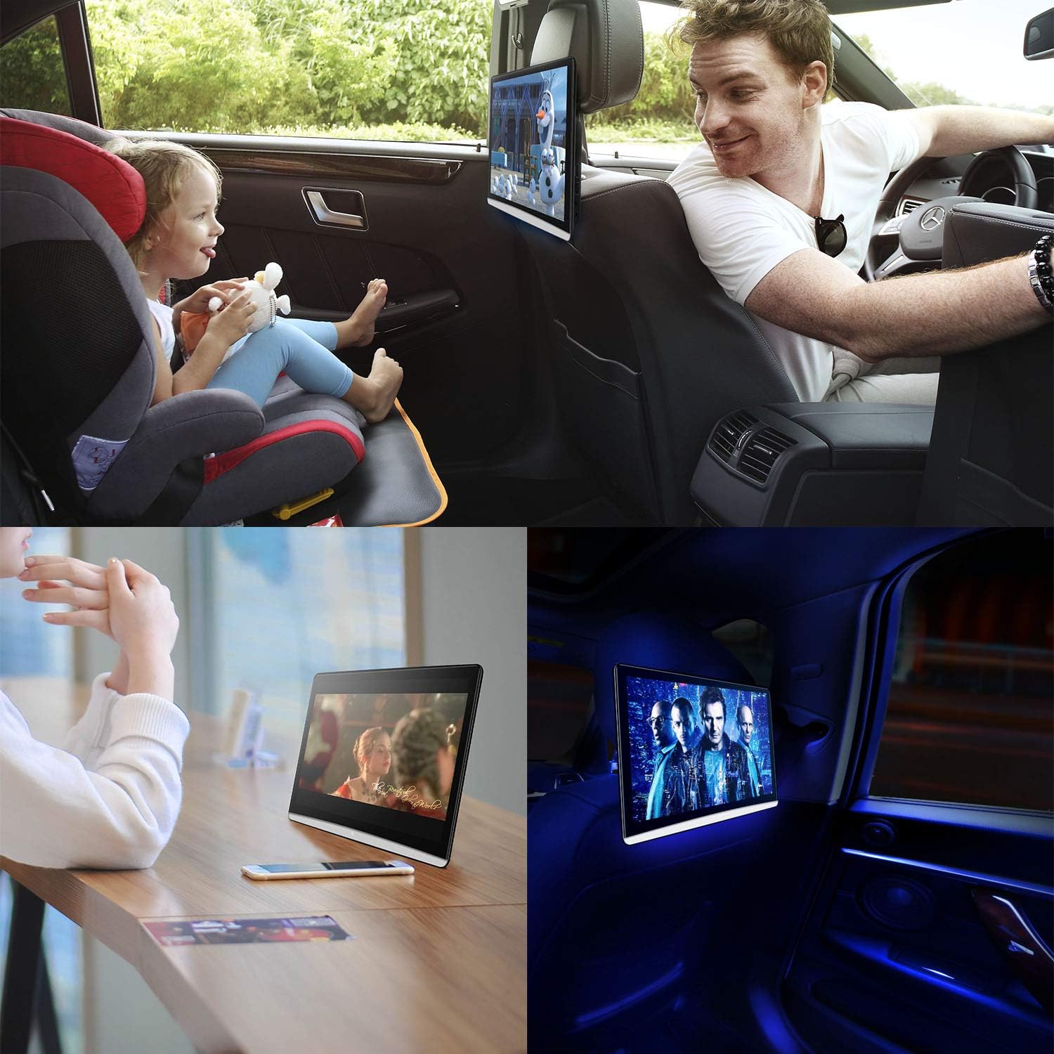 12.4" Android 10 Car Headrest Video Player with Touch Screen, WiFi, Bluetooth U26867