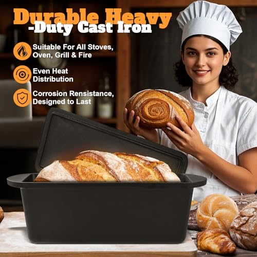 Cast Iron Dutch Oven for Bread Baking with Lid Handles, 3.2QT S212269