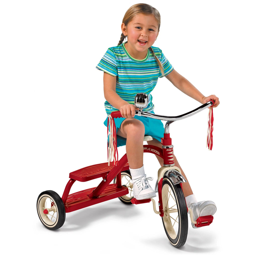 Radio Flyer Classic Red Dual Deck Tricycle, 12 Front Wheel J519