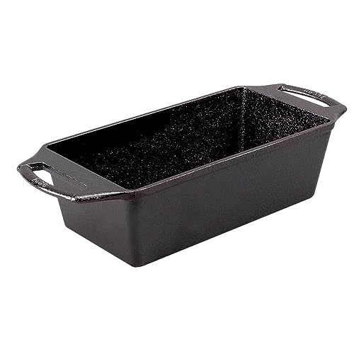 Lodge 10 Inch Pre-Seasoned Cast Iron Loaf Pan with Dual Handles, Black Z31349