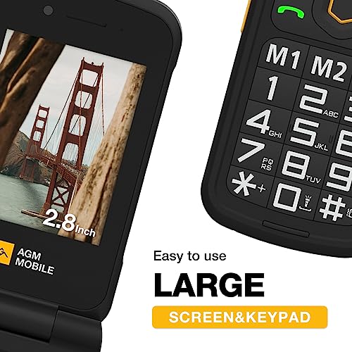 AGM M8 Rugged Flip Phone, 4G Waterproof, Dual SIM, for T-Mobile V551