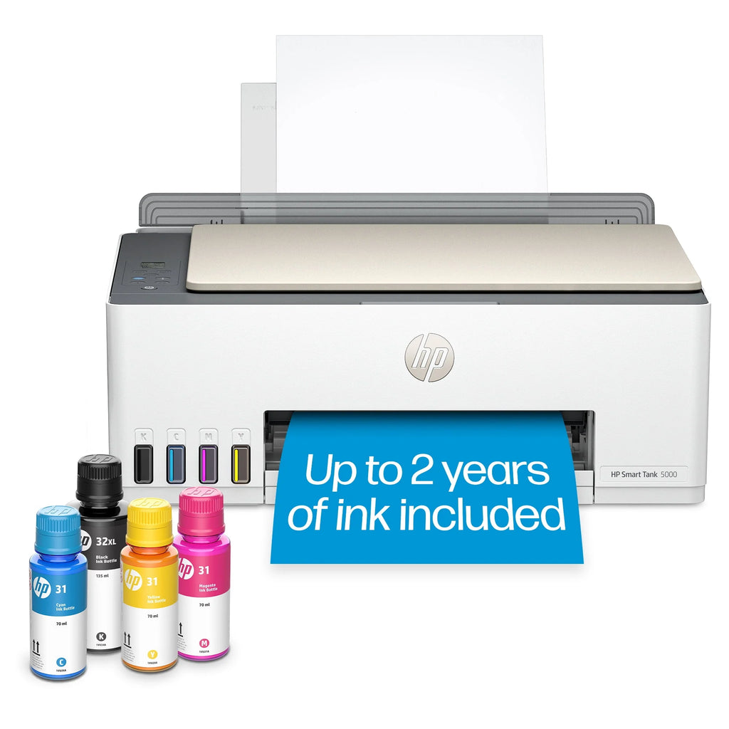 HP Smart Tank 5000 Wireless All-in-One Supertank Color Home Inkjet Printer with up to 2 Years of Ink