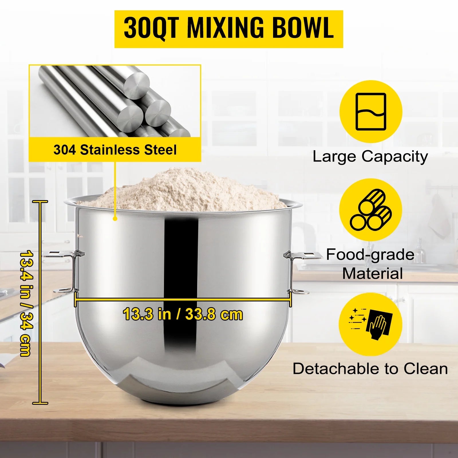 BENTISM Commercial Electric Food Mixer 30Qt 1100W I783