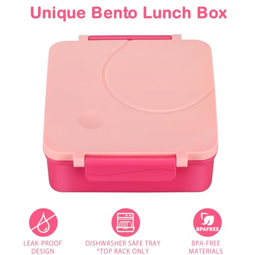 Bento Lunch Box Set for Kids with Soup Thermo, Leak-Proof, 4 Compartment, Black W97698