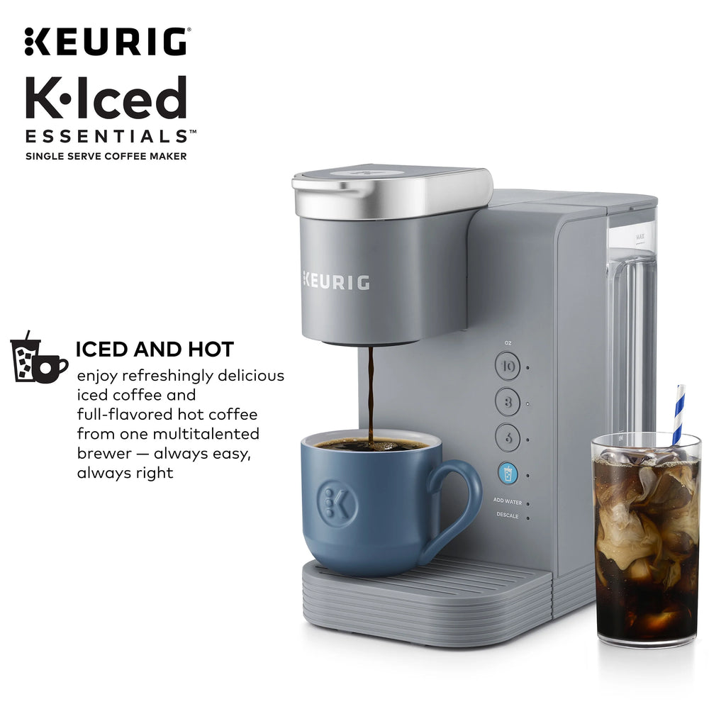 Keurig K-Iced Essentials Gray Iced and Hot Single-Serve K-Cup Pod Coffee Maker S5122