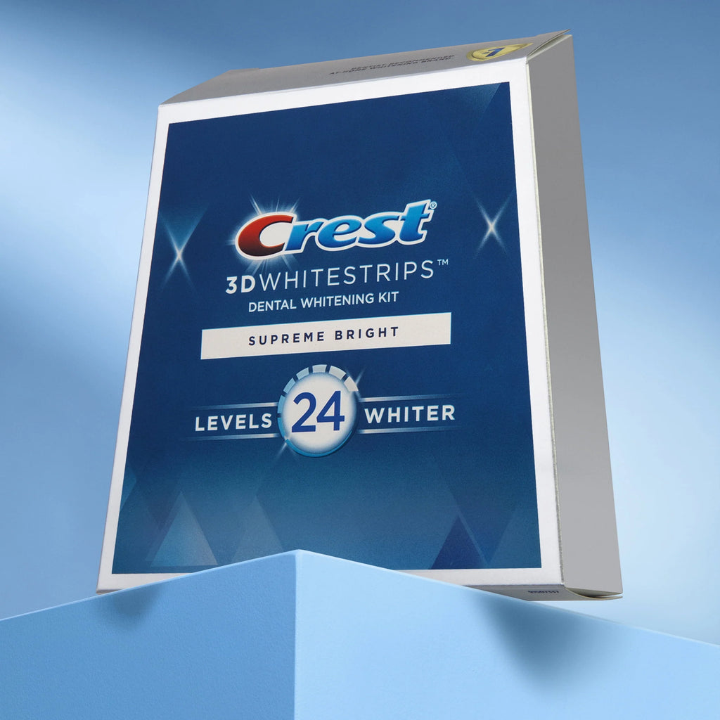 Crest 3D Whitestrips Supreme Bright At-Home Teeth Whitening Kit, 21 Treatments O961