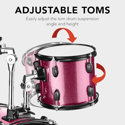Best Choice Products 5-Piece Full Size Adult Drum Set with Cymbal Stands, Stool, Pedal, Sticks - Dark Blue Sparkle D34023