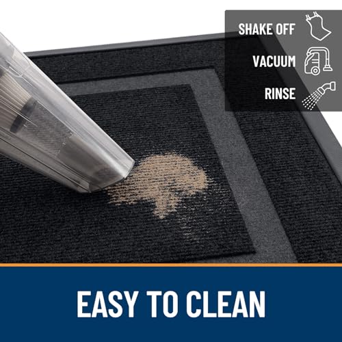 OLANLY Front Door Mat Indoor Outdoor Entrance, Waterproof, 36x24, Black P2970
