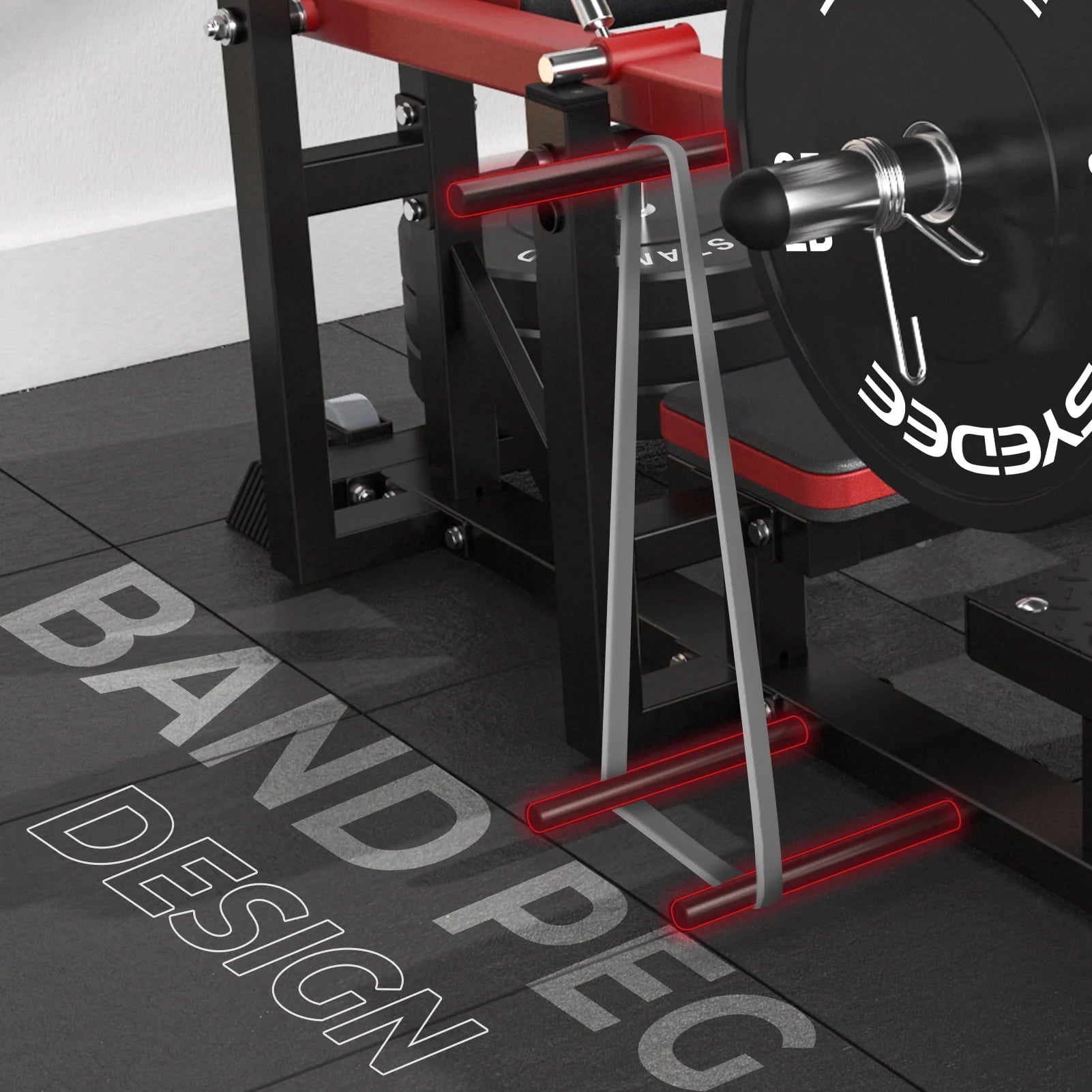 syedee Glute Bridge Machine, Heavy Duty Plate-Loaded Hip Thrust, Red J397479