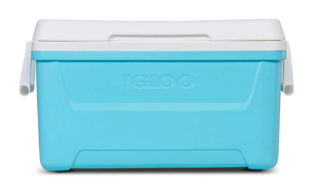 Igloo 48 QT. Laguna Hard-Sided Ice Chest Cooler, Aqua Blue and White