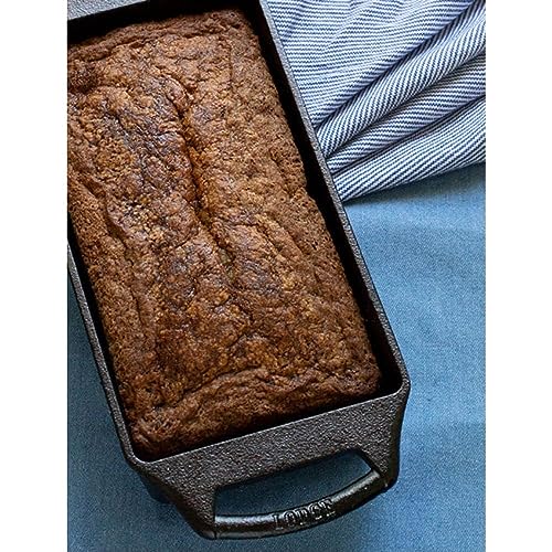 Lodge 10 Inch Pre-Seasoned Cast Iron Loaf Pan with Dual Handles, Black Z31349