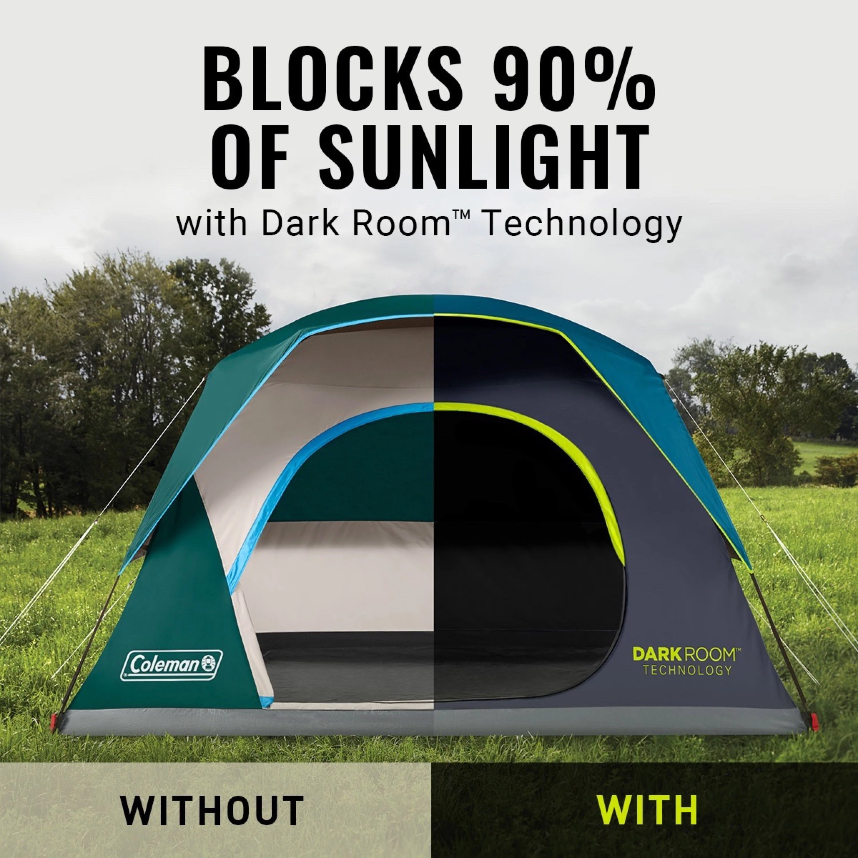 Coleman 6 Person Dark Room Skydome Tent, Blue W78866