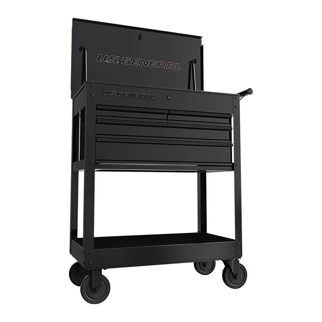 U.S. GENERAL 30 in. 4-Drawer Tech Cart, Red Y546116