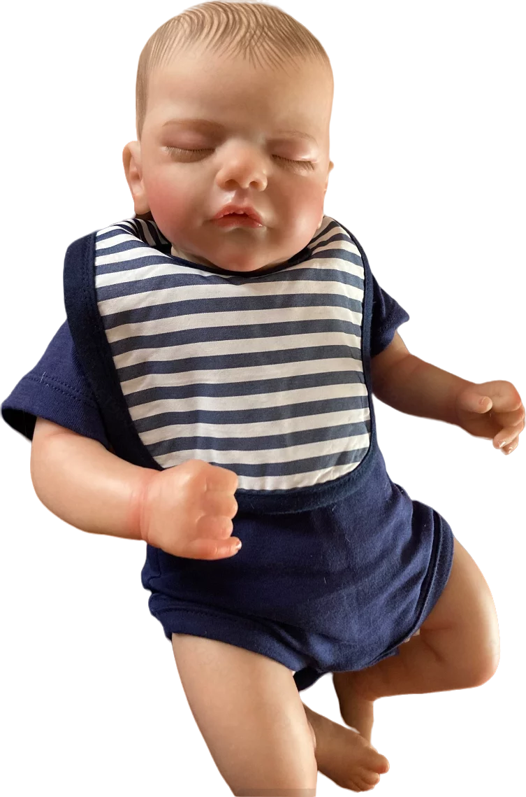 19 inch Soft Vinyl Reborn Baby Sleeping Boy Doll with Cloth Body L4486