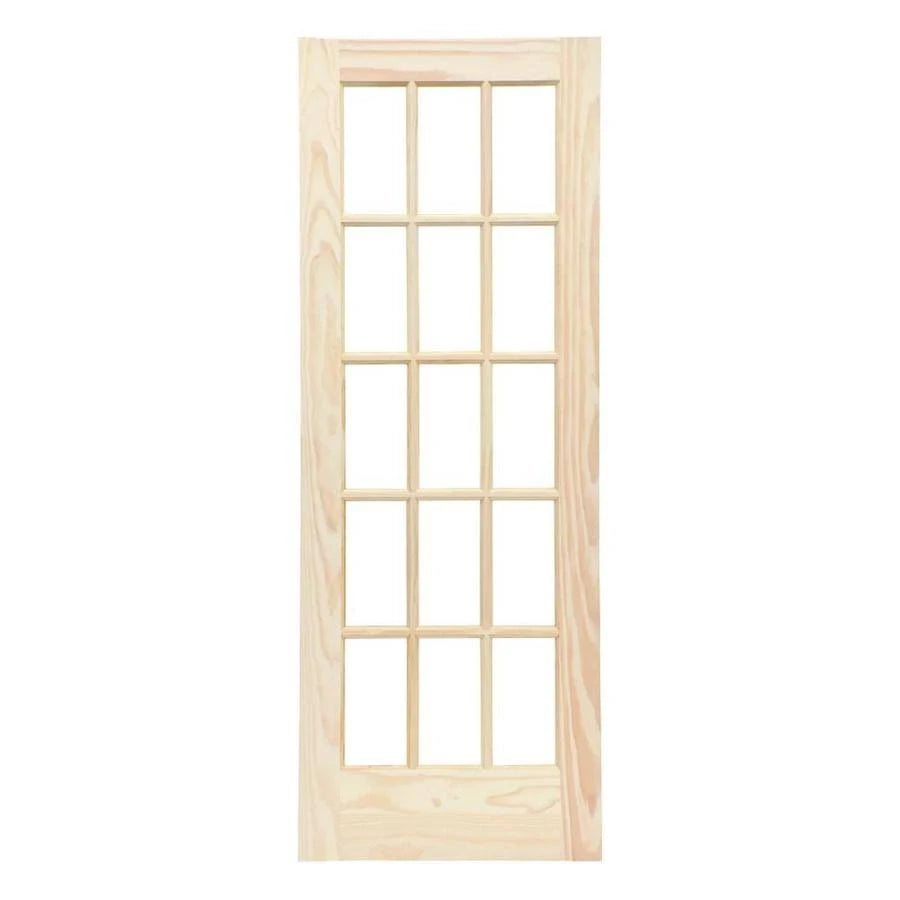 ReliaBilt 36-in x 80-in Clear Clear Glass Unfinished Pine Wood Interior French Door | Rad 627-36