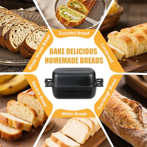 10x5 Cast Iron Loaf Pan with Lid for Sourdough Bread A2817
