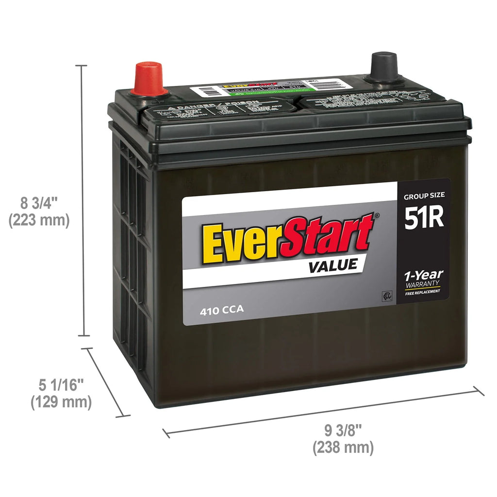 EverStart Value Lead Acid Automotive Battery Group Size 51R 12 Volt C85129