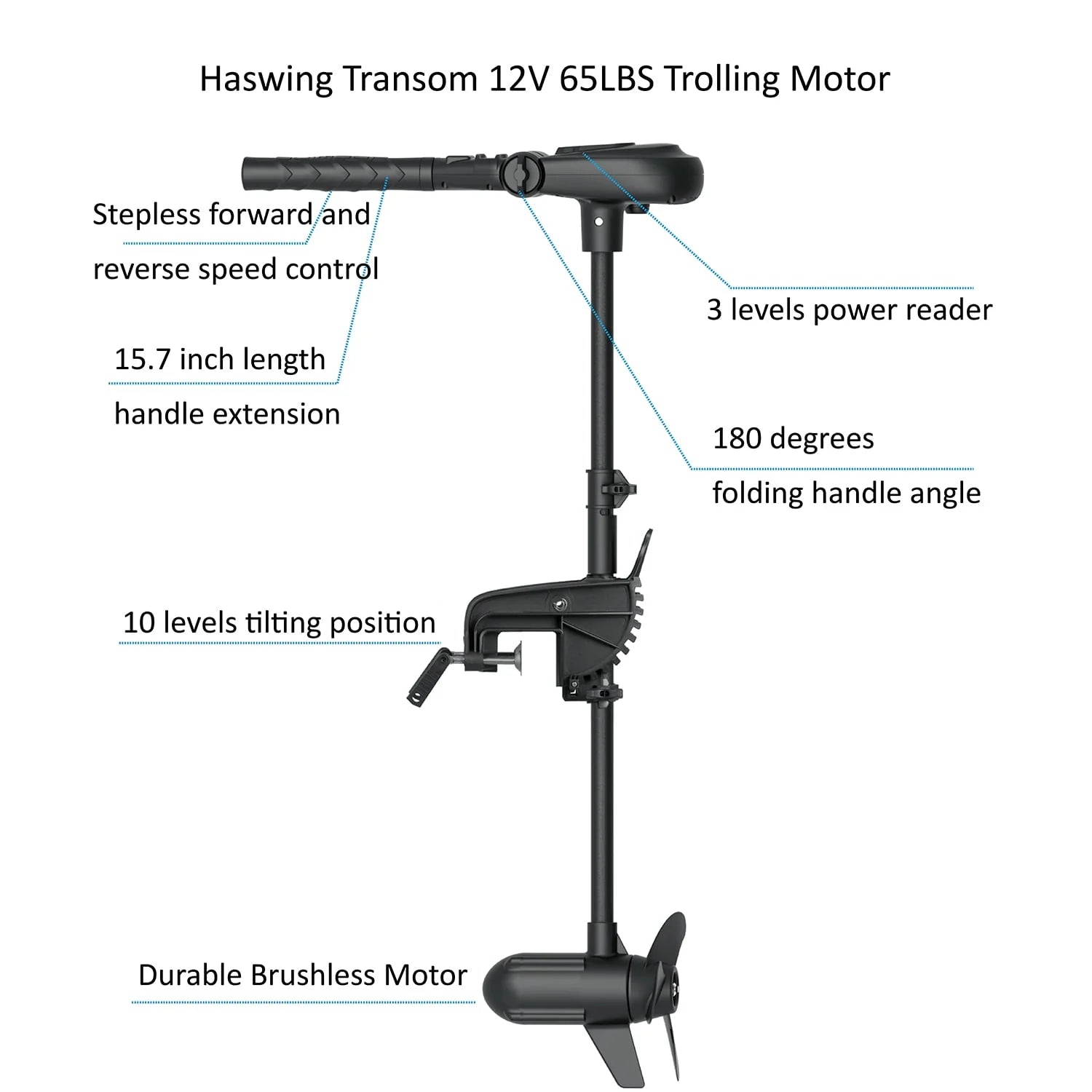 AQUOS 12.5ft Inflatable Pontoon Boat with Haswing 12V 55LBS Remote Trolling Motor N961