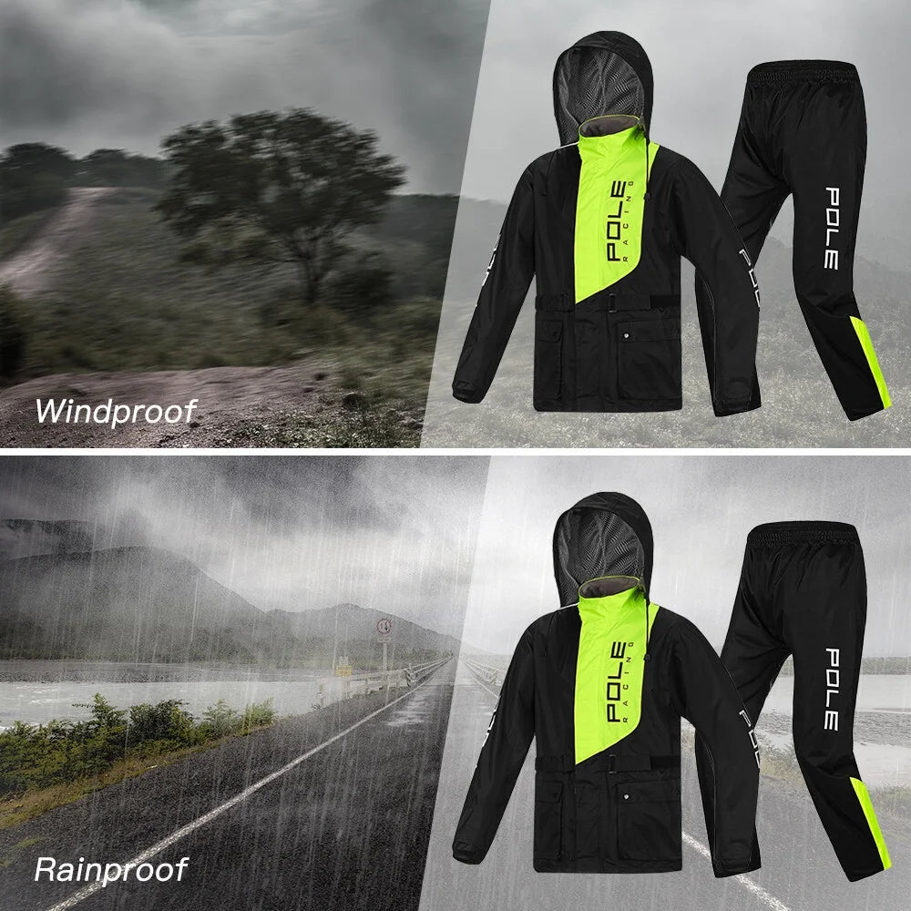Men's Waterproof Breathable Rain Jacket and Pants Suit T966355