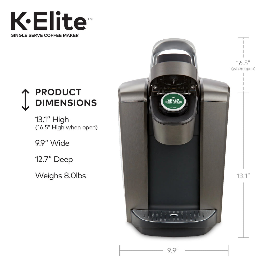 Keurig K-Elite Single-Serve K-Cup Pod Coffee Maker, Brushed Silver E378947