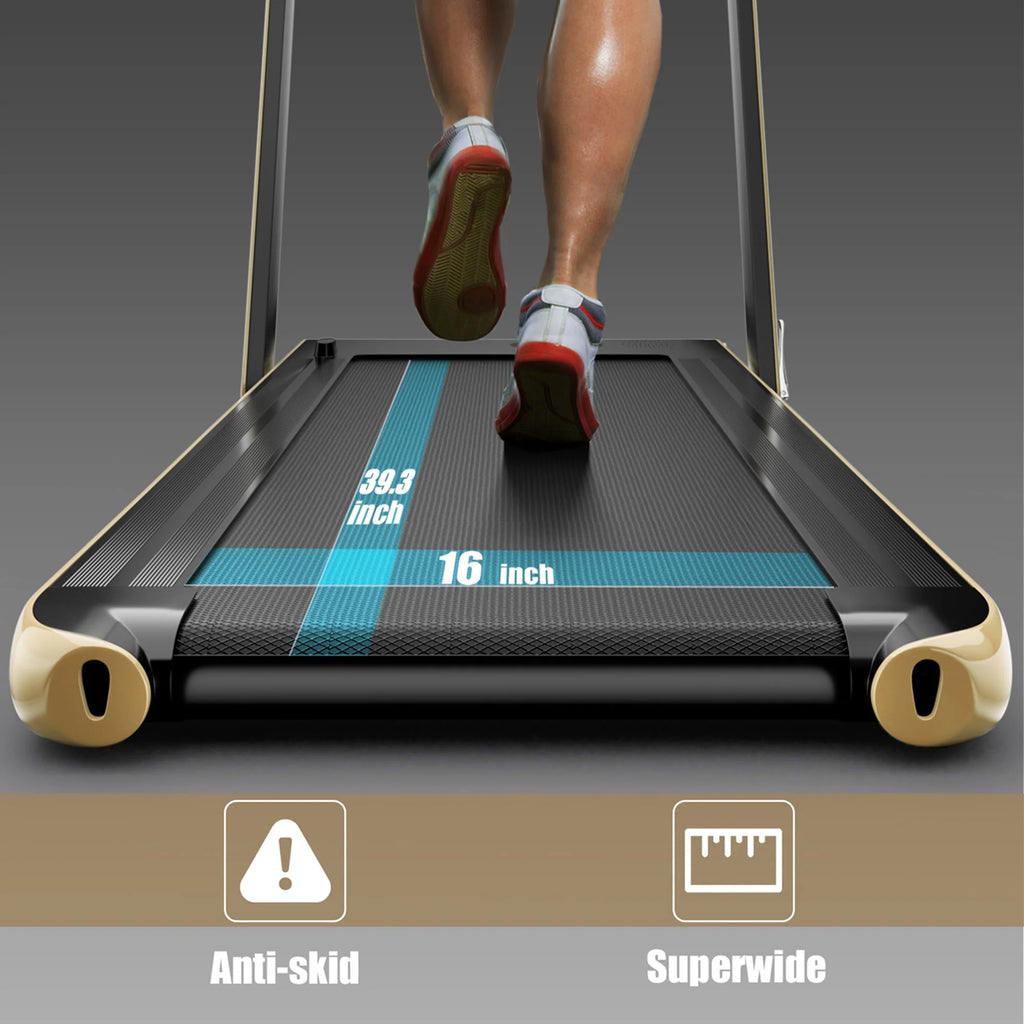SuperFit 2 in 1 Folding Treadmill with APP Control Speaker Black D991