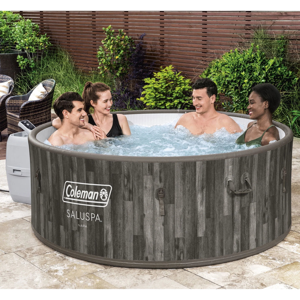Coleman SaluSpa AirJet Inflatable Round Hot Tub, 60 Jets, Black D46266
