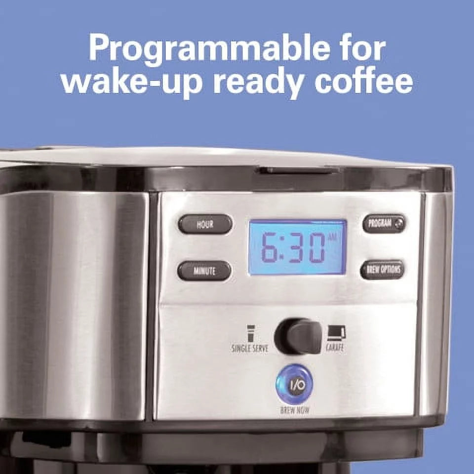 Hamilton Beach 2-Way Coffee Maker, Single-Serve or 12 Cups, Black P1365