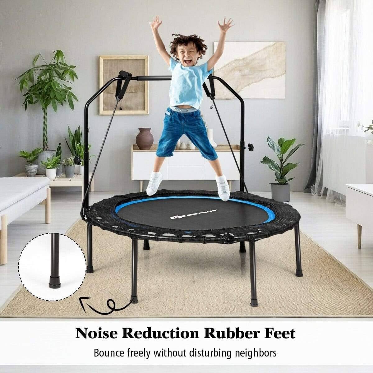 Costway Foldable Fitness Rebounder Trampoline with Resistance Bands K8673