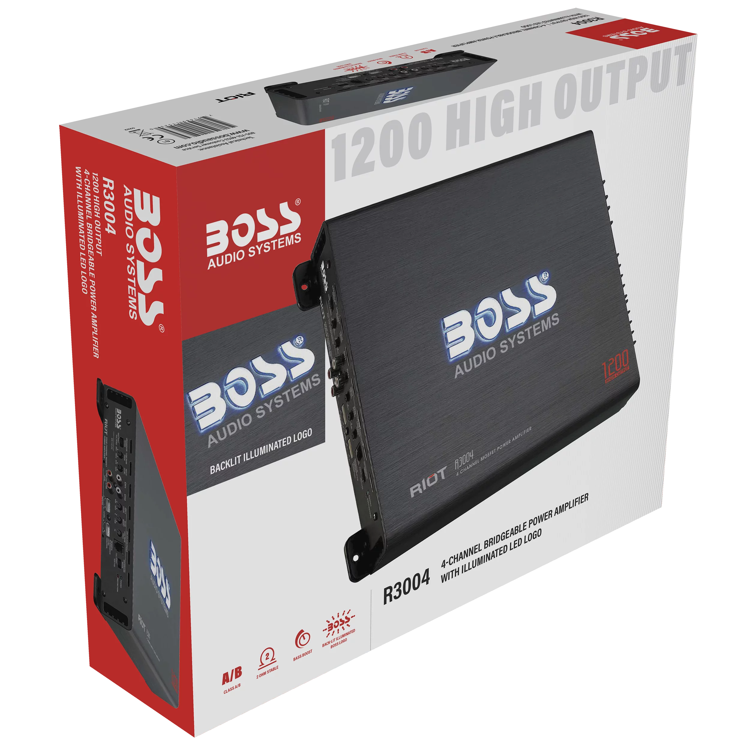 BOSS Audio Systems R3004 Riot Series 4 Channel Car Amplifier J9226