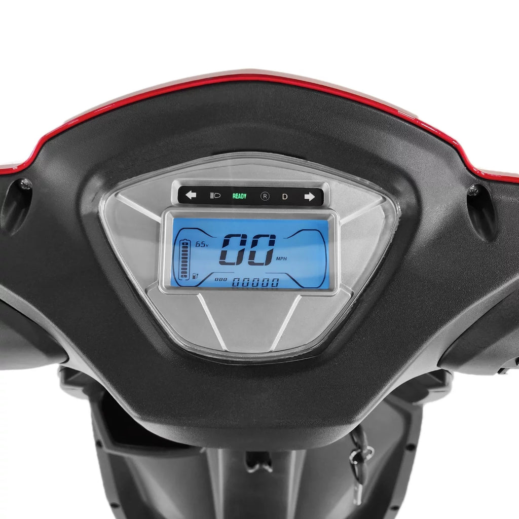 Veloce Long Range 3 Wheel Mobility Scooter, 300 lb Capacity, Red A48298
