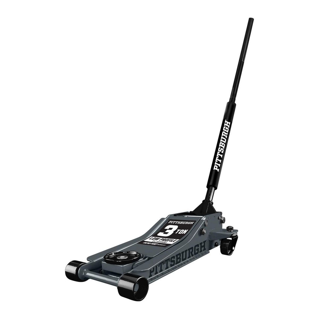 PITTSBURGH 3 Ton Low-Profile Floor Jack with Rapid Pump, Slate Gray J65430