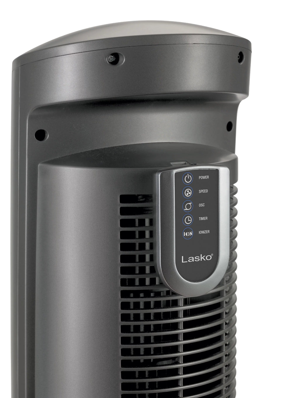 Lasko 42 Wind Curve Tower Fan with Ionizer and Remote, Gray/Woodgrain C6204