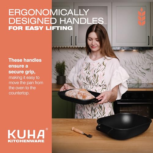 KUHA Cast Iron Bread Pan with Lid + Bread Lame, Pre-seasoned H529