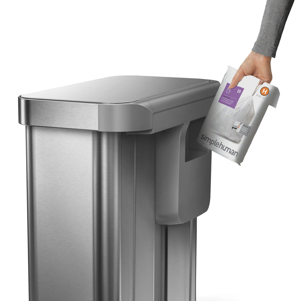 simplehuman 58 Liter Dual Compartment Recycler Kitchen Step Trash Can J29654