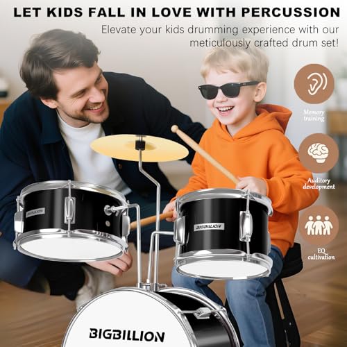 3-Piece Kids Drum Set with Cymbal, Pedal & Sticks (Pink) S64056
