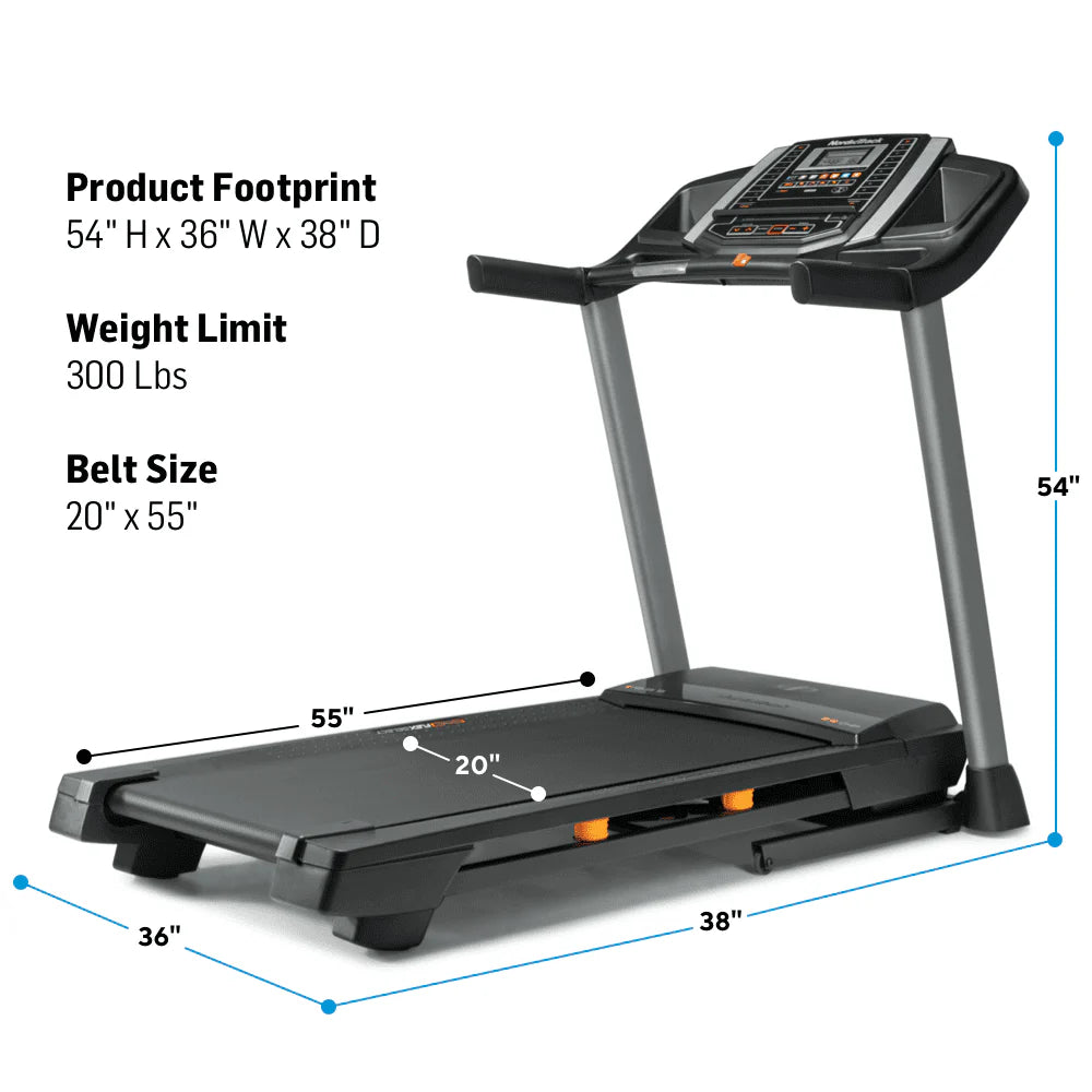NordicTrack T 6.5 S Treadmill with 5" Display and SpaceSaver Design E544