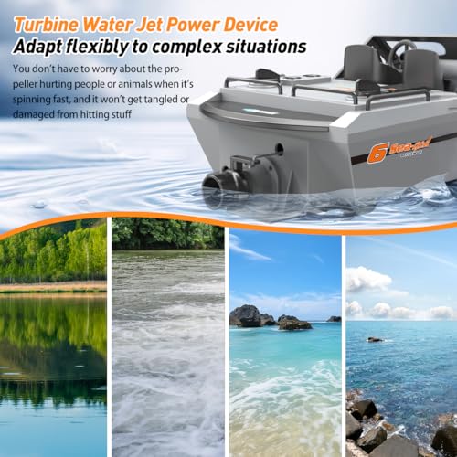RC Boat with Turbine Water Jet, 2.4GHz Remote Control, 1:12 Scale Model Ship E37713