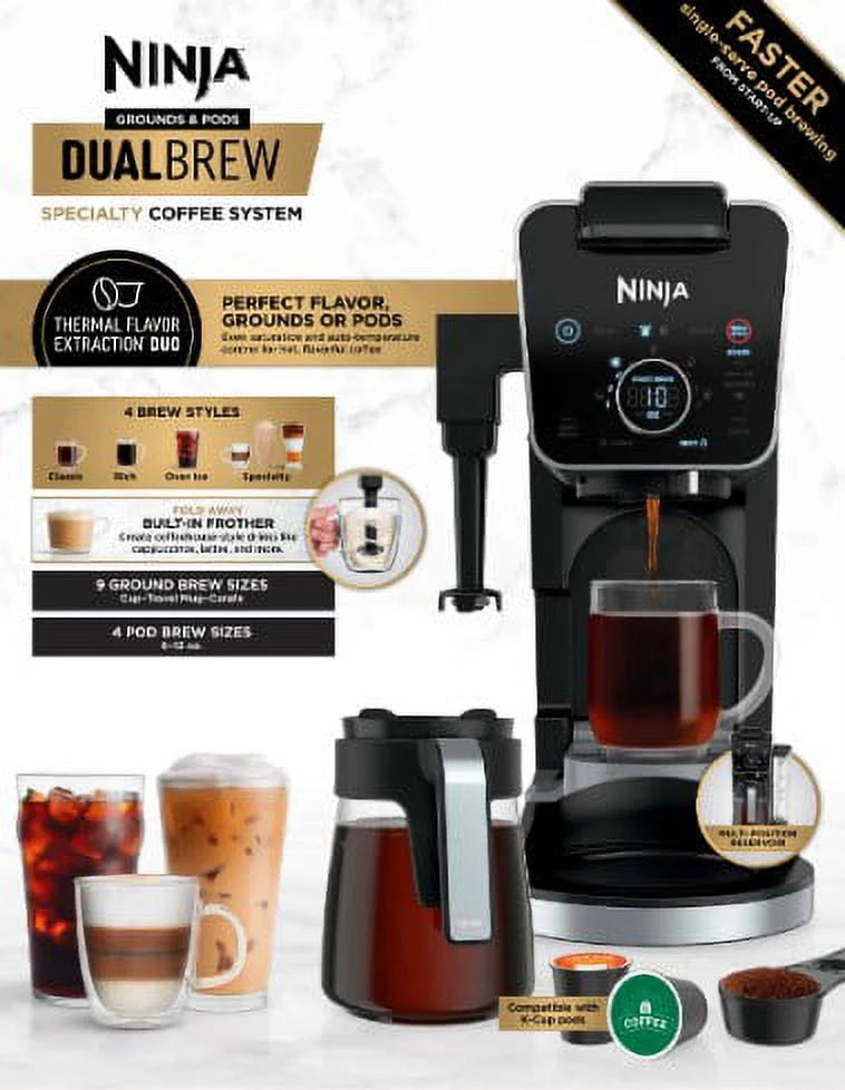 Ninja DualBrew Specialty Drop Coffee Maker, Single-Serve, 12-Cup P959
