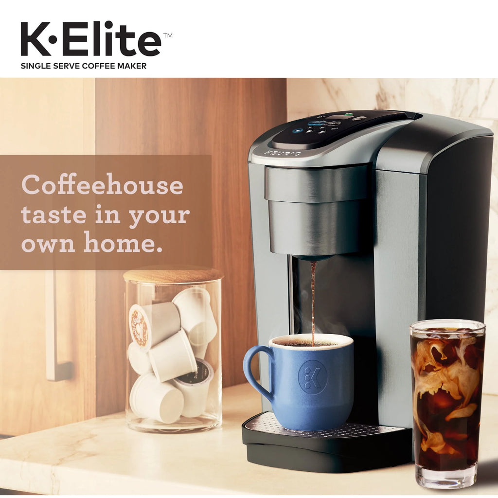 Keurig K-Elite Single-Serve K-Cup Pod Coffee Maker, Brushed Silver E378947