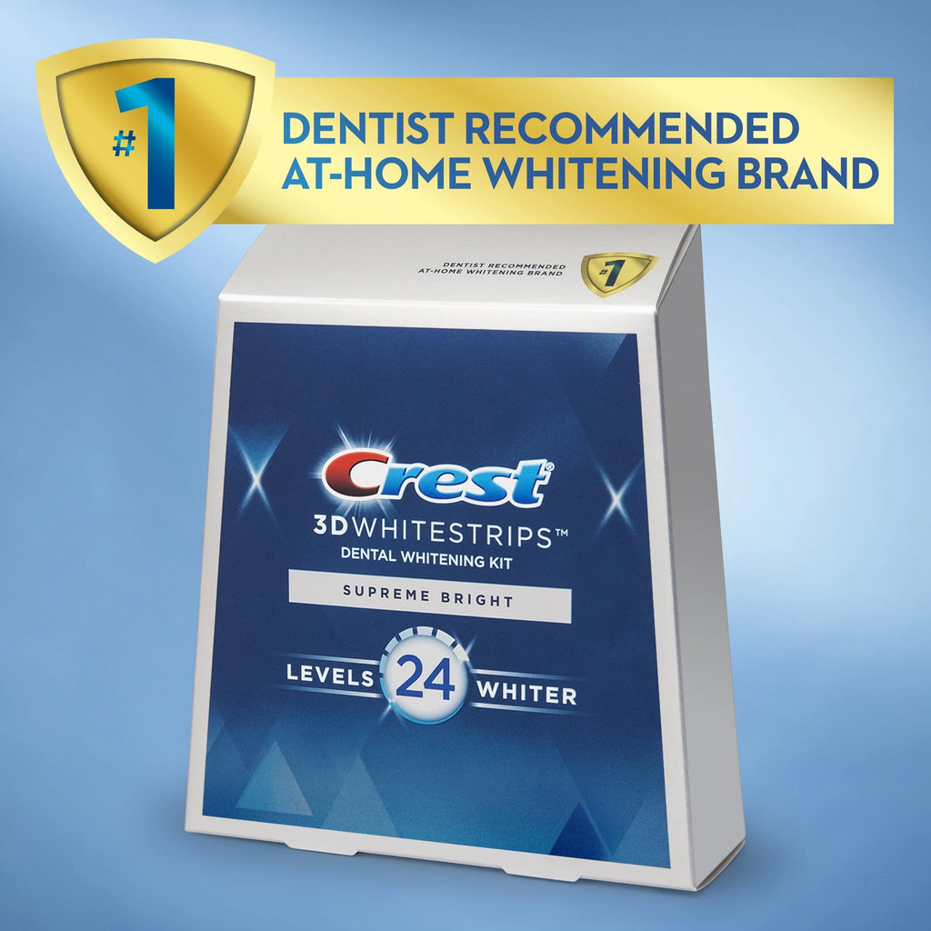 Crest 3D Whitestrips Supreme Bright At-Home Teeth Whitening Kit, 21 Treatments O961