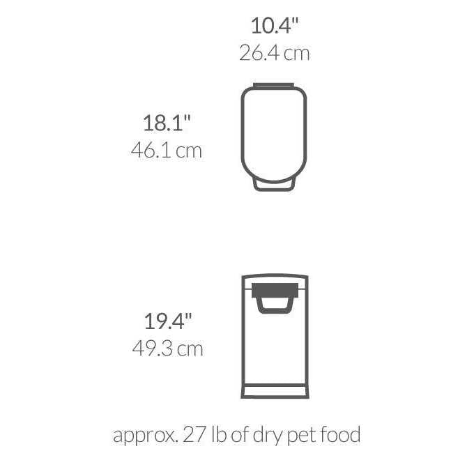simplehuman Medium Stainless Steel Pet Food Storage Can B40659