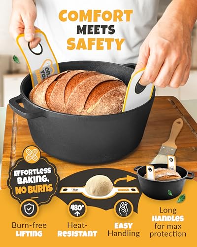 Rectangular Cast Iron Dutch Oven for Bread Baking with Lid, 3.2QT Q40886