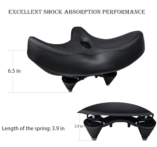 THALOUS Bike Seat with Backrest Oversized Comfort Bicycle Saddle Q745